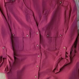 Adrienne Vittadini Pink Blouse